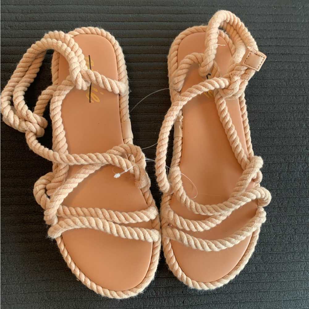 Aerie Rope Sandals Women’s Pink Size 7 NWT